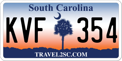 SC license plate KVF354