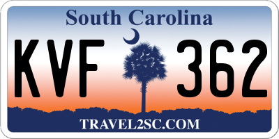 SC license plate KVF362