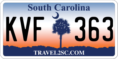 SC license plate KVF363
