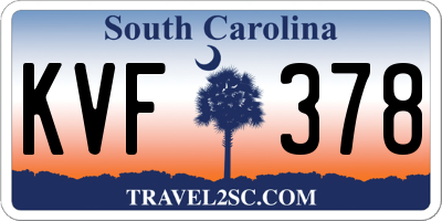SC license plate KVF378