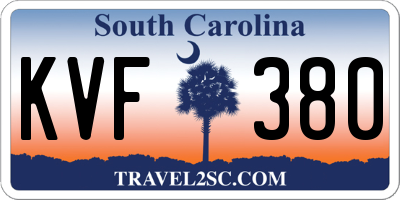 SC license plate KVF380