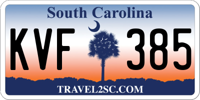 SC license plate KVF385