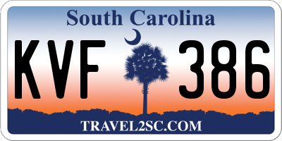 SC license plate KVF386