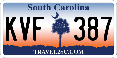SC license plate KVF387