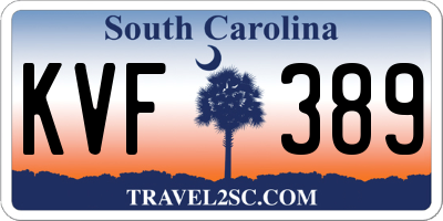 SC license plate KVF389