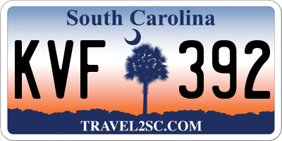 SC license plate KVF392