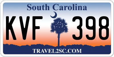 SC license plate KVF398