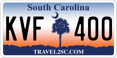 SC license plate KVF400
