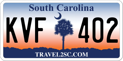 SC license plate KVF402