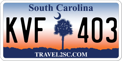 SC license plate KVF403
