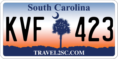 SC license plate KVF423