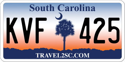 SC license plate KVF425