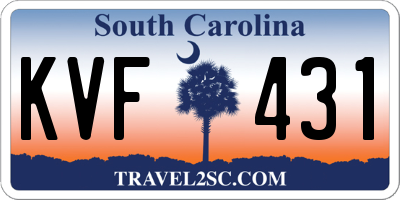 SC license plate KVF431