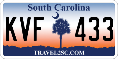 SC license plate KVF433