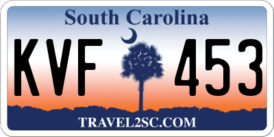 SC license plate KVF453