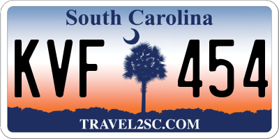 SC license plate KVF454