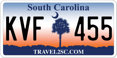SC license plate KVF455