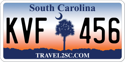 SC license plate KVF456