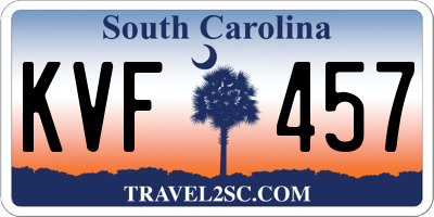 SC license plate KVF457