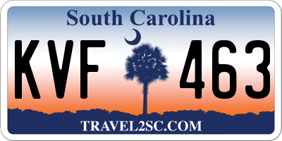 SC license plate KVF463