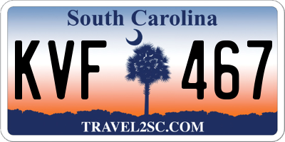 SC license plate KVF467