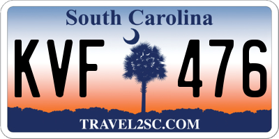 SC license plate KVF476