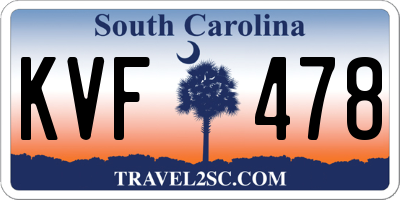 SC license plate KVF478
