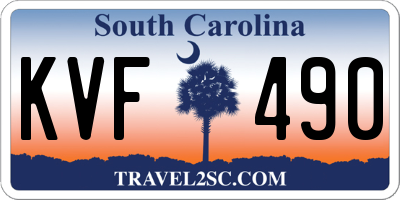 SC license plate KVF490
