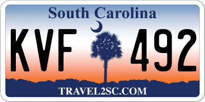 SC license plate KVF492