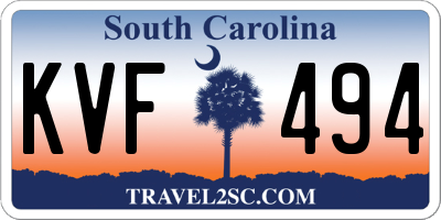 SC license plate KVF494