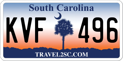 SC license plate KVF496