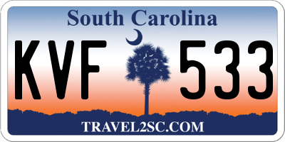 SC license plate KVF533