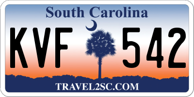 SC license plate KVF542