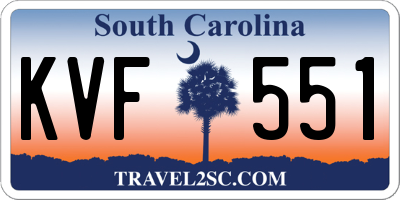 SC license plate KVF551