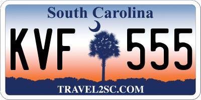 SC license plate KVF555