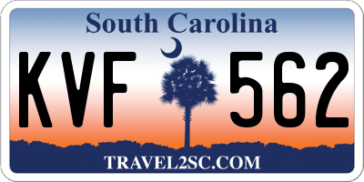 SC license plate KVF562