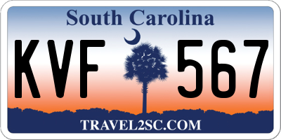 SC license plate KVF567