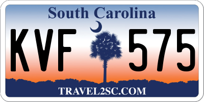 SC license plate KVF575