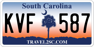 SC license plate KVF587