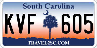 SC license plate KVF605