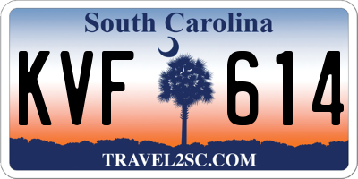 SC license plate KVF614