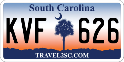 SC license plate KVF626