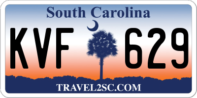 SC license plate KVF629