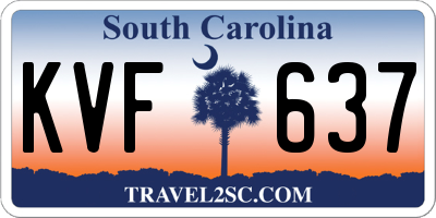 SC license plate KVF637