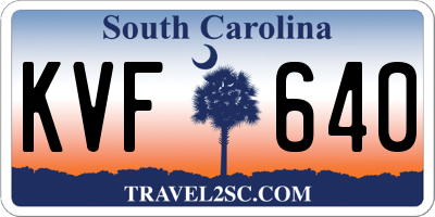 SC license plate KVF640