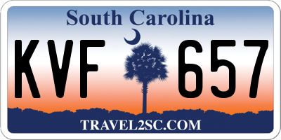 SC license plate KVF657