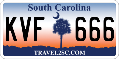 SC license plate KVF666