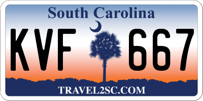 SC license plate KVF667