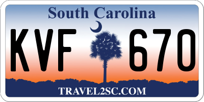 SC license plate KVF670