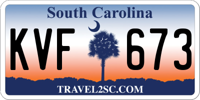 SC license plate KVF673